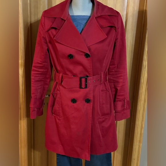 Red Belted Trenchcoat - Picture 4 of 7